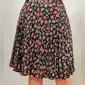 Forever 21 Black Floral Midi Skirt Cottagecore Boho Romantic